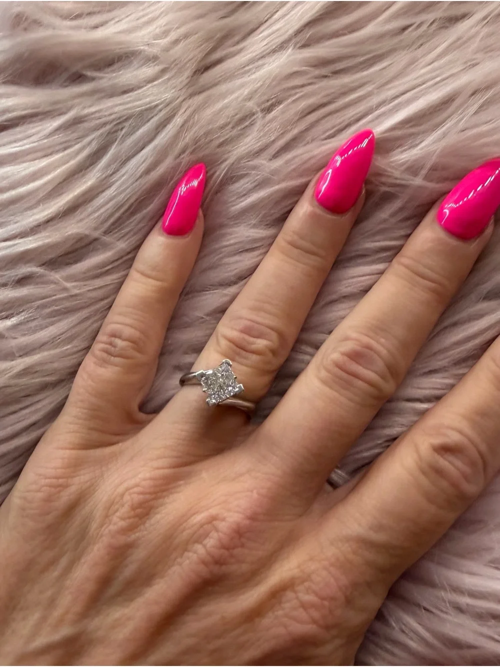 1 CT Princess-Cut Diamond Ring w/ Platinum setting